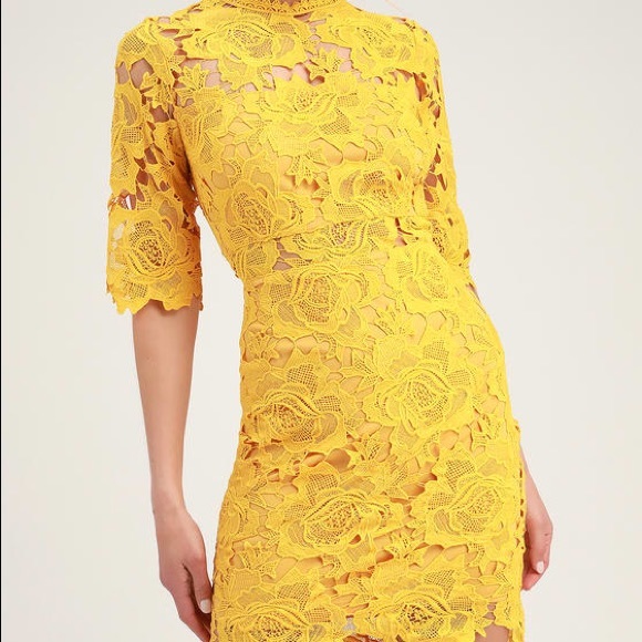 Lulus- A Fine Romance Lace Sheath Dress - Picture 2 of 5